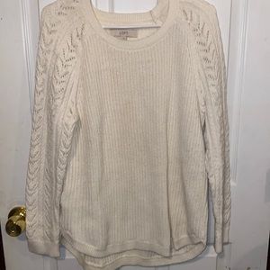 White scoop neck sweater